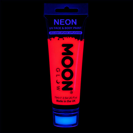 Maquillage fluo UV avec applicateur éponge - 75 ml - Rouge